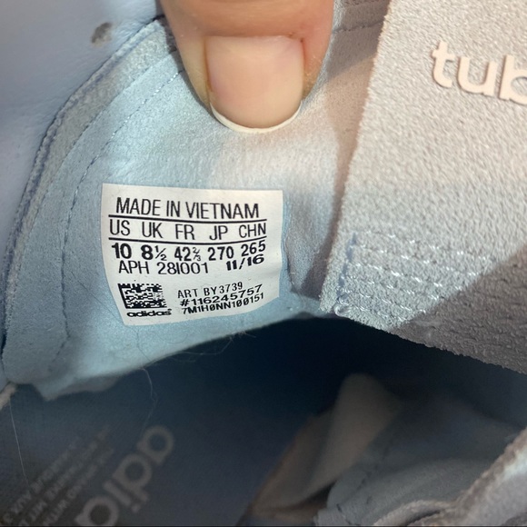 adidas Tubular Invader Strap Easy Blue Tennis Shoe size 10 - Picture 8 of 10